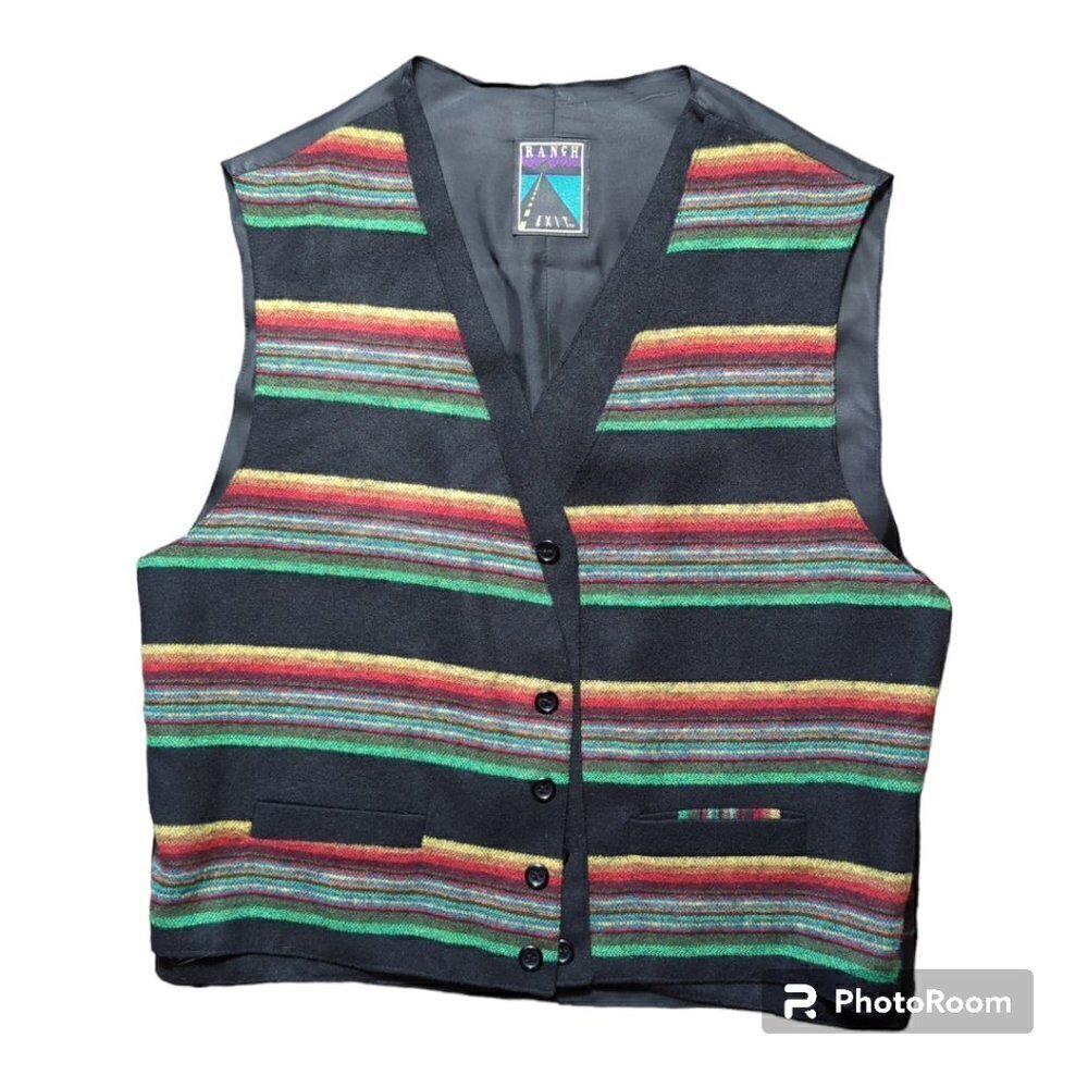VINTAGE RANCH EXIT WOOL BLEND Western MEN'S VEST MADE IN ENGLAND